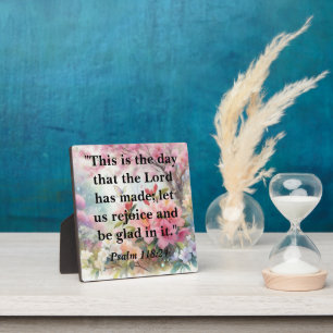 Bible motivational text on floral watercolor plaque