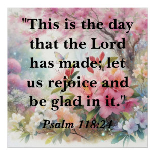Bible motivational text on floral watercolor poster