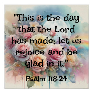 Bible motivational text on floral watercolor poster