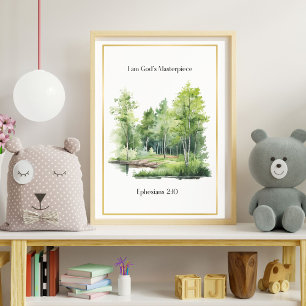 Bible Nursery Decor, Woodland theme nursery Photo Print