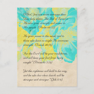 Bible passage, grunge flowers postcard 2