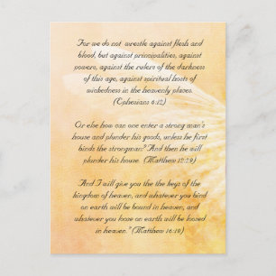 Bible passage, grunge wings postcard