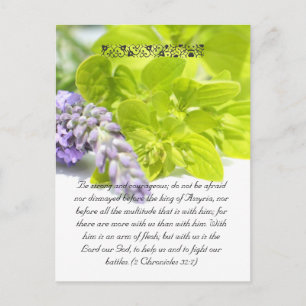 Bible passage,herbs close up postcard