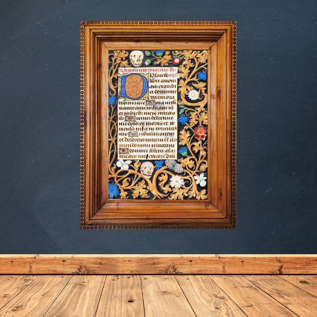 Bible Psalm 114 Mediaeval Manuscript - Memento Mor Poster (Bible Psalm 114 Medieval Manuscript Memento Mori Catholic Christian Poster)