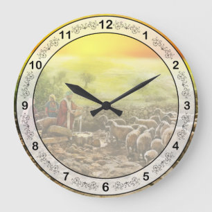 Bible - Psalm 23 - My cup runneth over 1920 Large Clock