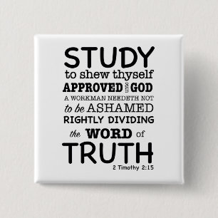 Bible Quote 2 Timothy 2:15 15 Cm Square Badge