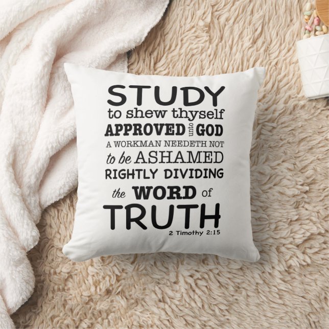 Bible Quote 2 Timothy 2:15 Cushion (Blanket)