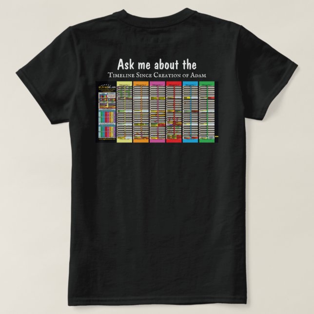 Bible Quote and Timeline Since Adam for her T-Shirt (Design Back)