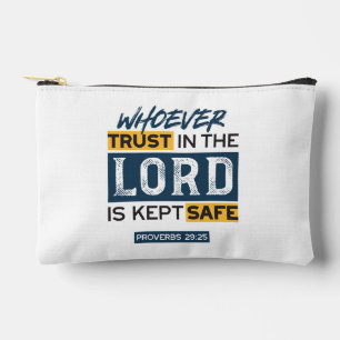 Bible Quote Art - Proverbs 29:25 Trust in God Accessory Pouch