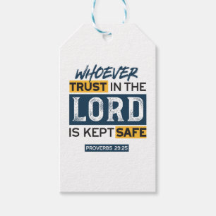 Bible Quote Art - Proverbs 29:25 Trust in God Gift Tags