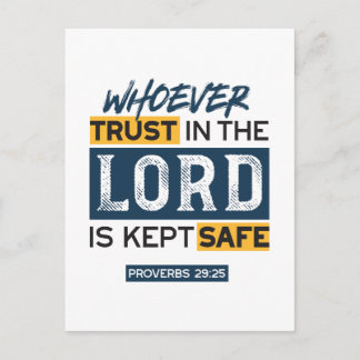 Bible Quote Art - Proverbs 29:25 Trust in God Postcard