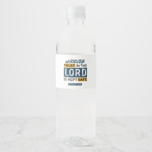 Bible Quote Art - Proverbs 29:25 Trust in God Water Bottle Label