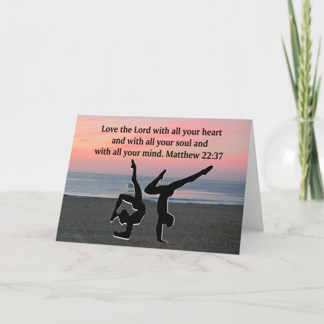BIBLE QUOTE GYMNASTICS DESIGN CARD (Front)