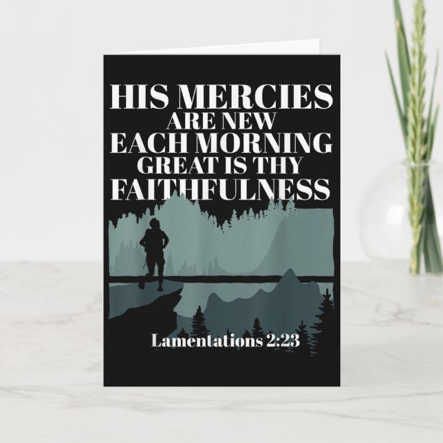 Bible Quote His Mercies Are New Every Morning Jesu Card (Front)
