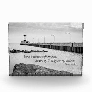 Bible Quote Psalms 18:28 lighthouse photo block
