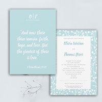 Bible Quote Winter Blue Berries Elegant Wedding