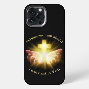 Bible quote with hands holding Cross iPhone 13 Pro Max Case
