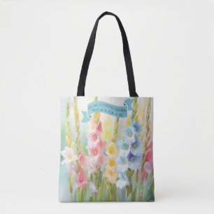 Bible Quotes Mothers' Day, Solomon 4:7, Lilies Tote Bag