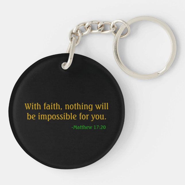 Bible Quotes Square Key Ring (Back)