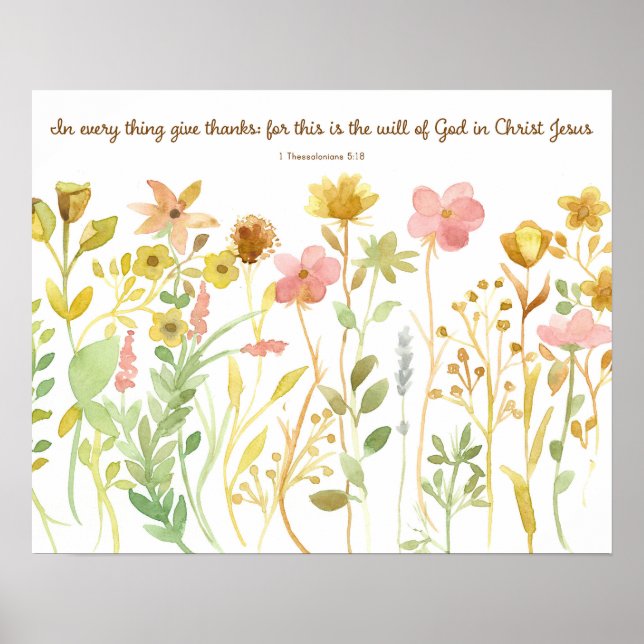 Bible Scripture 1 Thessalonians 5:11 Wildflowers Poster (Front)