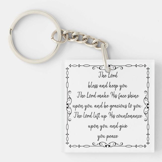  Bible Scripture Aaronic Blessing Numb 6:24-26 Key Ring (Front)