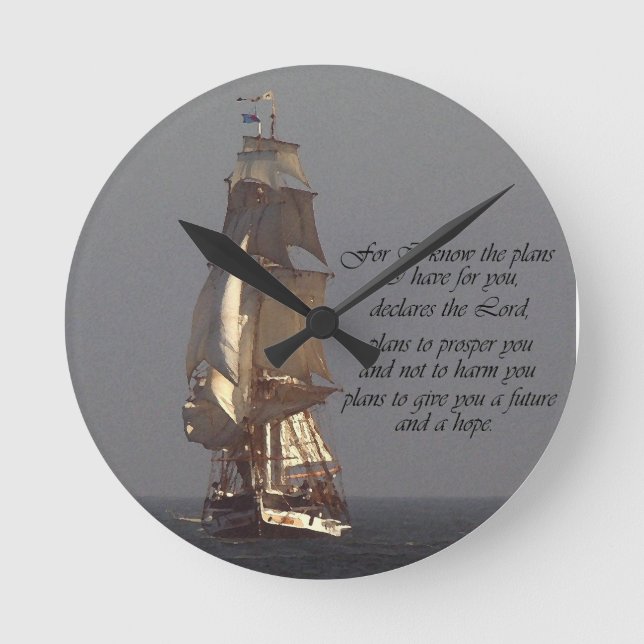 Bible Scripture Christian Inspiration Round Clock (Front)