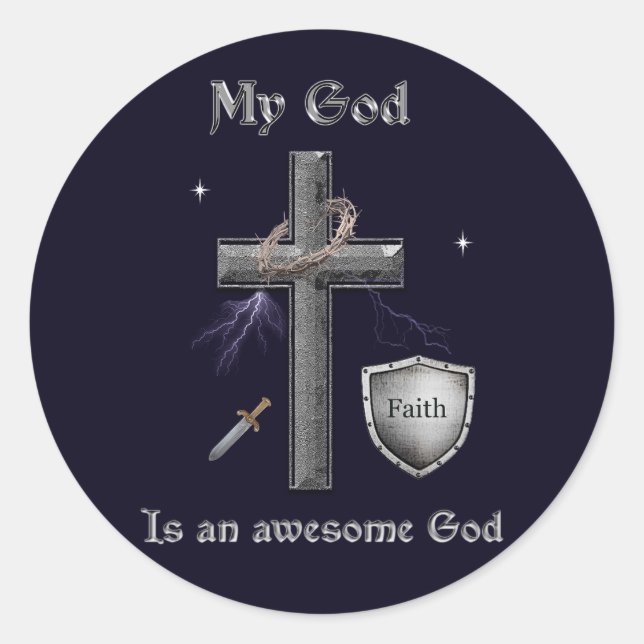 Bible Scripture Classic Round Sticker (Front)