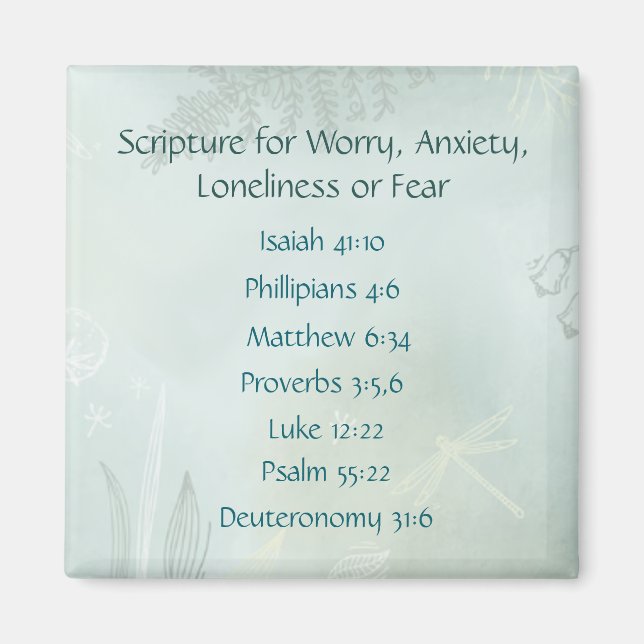 Bible Scripture for Worry Anxiety, Loneliness Fear Magnet (Front)