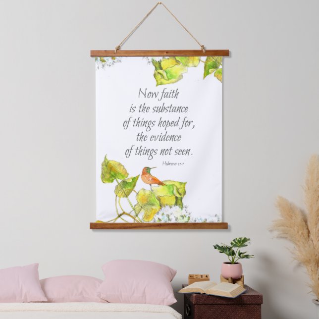 Bible Scripture Hebrews 11 Hummingbird Tree Hanging Tapestry (Bedroom)