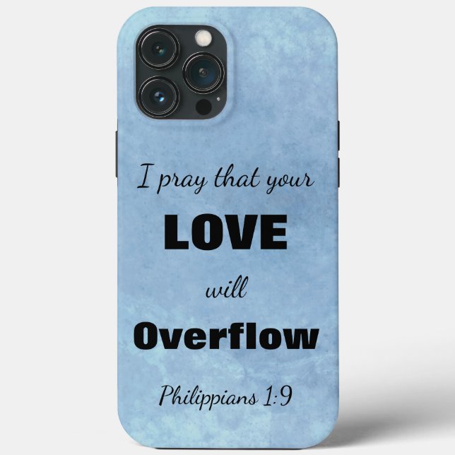 Bible Scripture Love Overflow Motivational Case-Mate iPhone Case (Back)