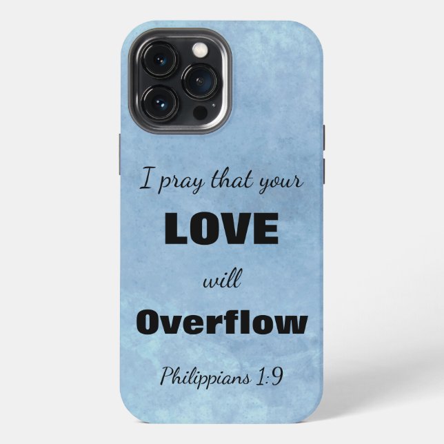 Bible Scripture Love Overflow Motivational iPhone Case (Back)