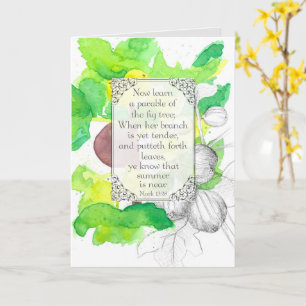 Bible Scripture Mark 13 Summer Season Fig Tree Card