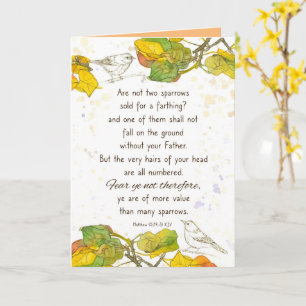 Bible Scripture Matthew 10 29 Two Sparrows Card