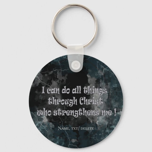 Bible scripture Philippians 4:13 Key Ring (Front)