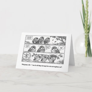 Bible Scripture Phillipians Cartoon Sparrow Art Card