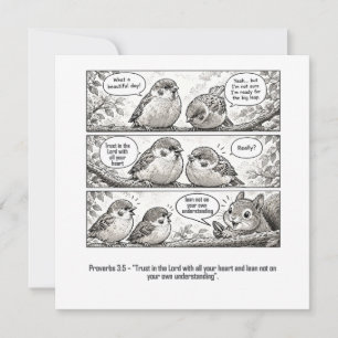 Bible Scripture Proverbs Cartoon Sparrow Art Card