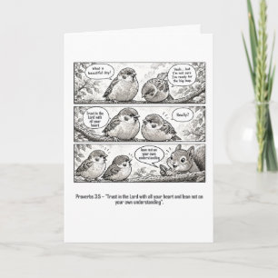 Bible Scripture Proverbs Cartoon Sparrow Art Card
