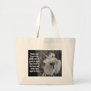 BIBLE SCRIPTURE PSALM 37:3 TRUST THE LORD LARGE TOTE BAG