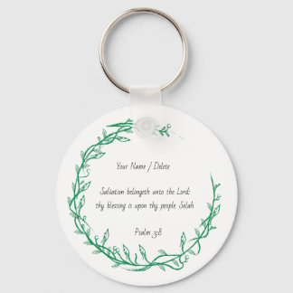 Bible scripture Psalm 3 - 8 Salvation psalm Key Ring