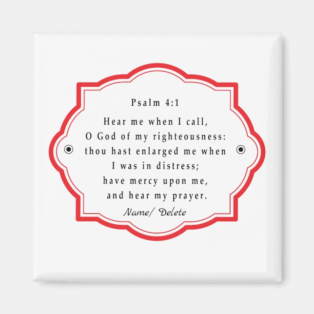 Bible scripture Psalm 4-1 Magnet (Front)
