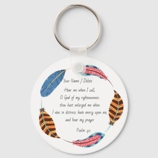 Bible scripture Psalm 4-1 prayer for help Key Ring