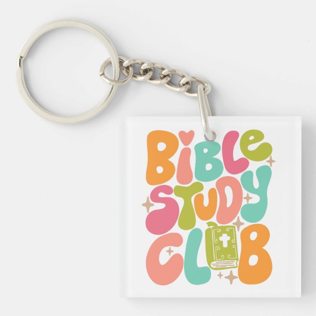Bible Study Club Colourful Acrylic Keychain (Front)