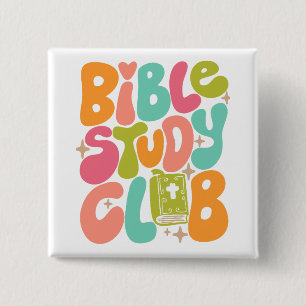 Bible Study Club Colourful Square Button