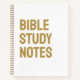 Bible Study Notes – White & Gold Spiral Notebook