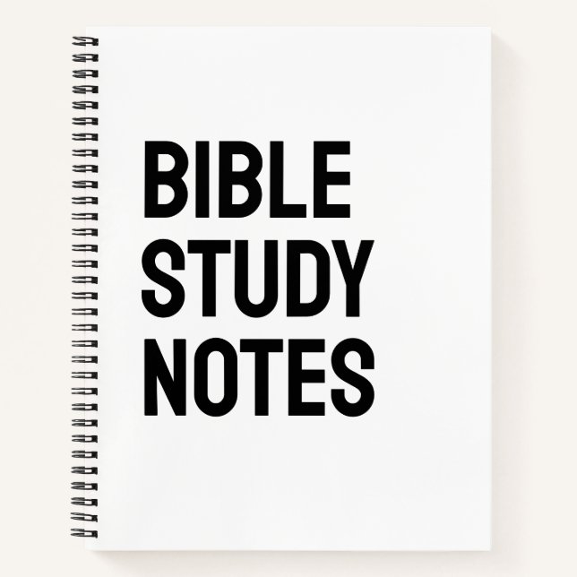 Bible Study Notes – White Spiral Notebook (Front)