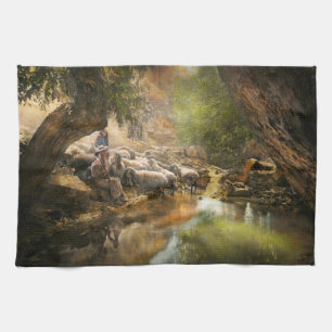 Bible - The Lord is my shepherd - 1910 Tea Towel
