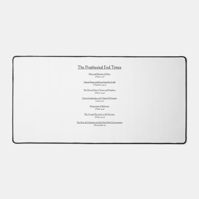 BIBLE: The Prophesied End Times Desk Mat (Front)