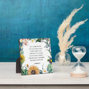 Bible verse, 1 Corinthians 13:4, Plaque