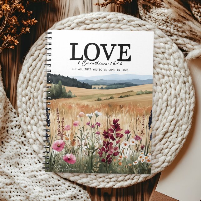  Bible Verse 1 Corinthians 16:14 Wildflowers Notebook (Creator Uploaded)