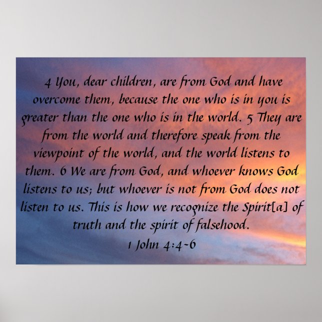 bible verse 1 John 4:4-6 Poster (Front)